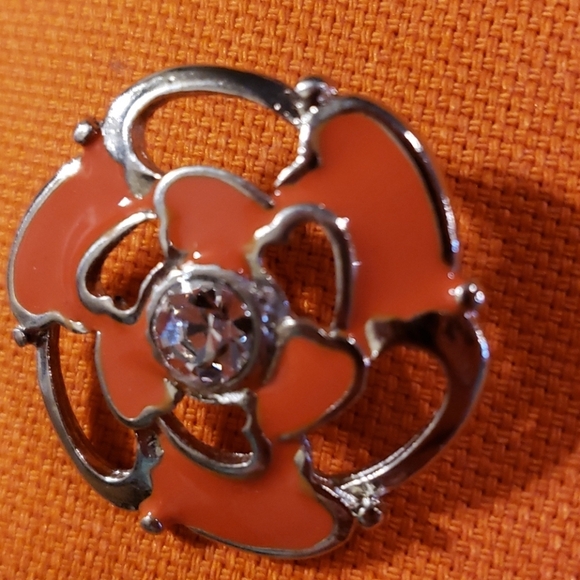 Ideology orange floral button denim weight blazer - Picture 5 of 8